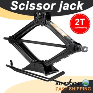 2 Ton Scissor Jack Car Van Wind Up Tyre Lift Chrome Crank Handle Emergency Tool - Picture 1 of 15