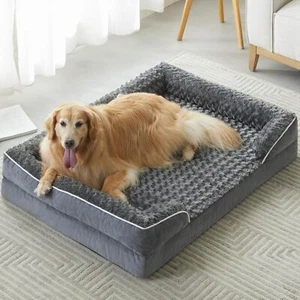 New- Waterproof Dog Beds for Large Dogs, Orthopedic XL Dog Bed with Sid - Picture 1 of 6