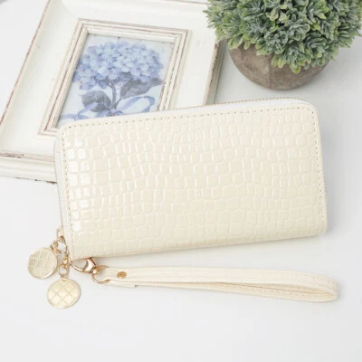 Mujer Gran Capacidad Muñequera Larga Billetera Cremallera Portatarjetas Monedero Bolso de Mano Foto 1 de 4