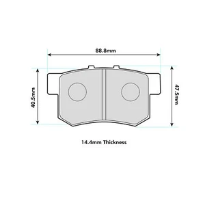 Ferodo DS2500 Rear Brake Pads For Honda Civic VII 2.0i Sport 2004>2005 - FCP956H - Afbeelding 1 van 3