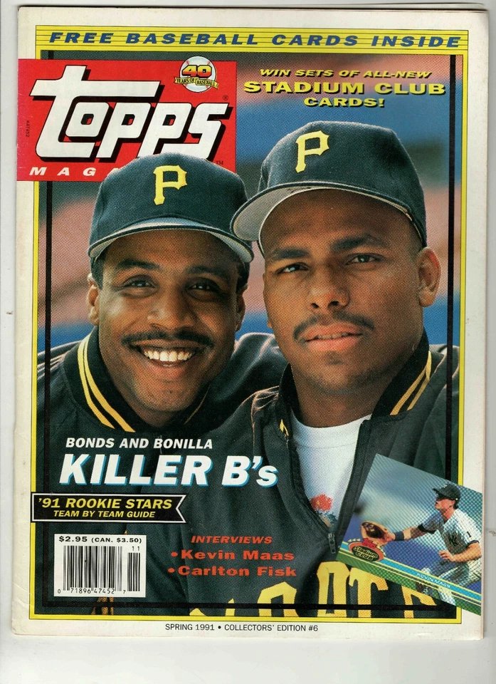 Spring 1991 Topps Magazine Barry Bonds Bobby Bonilla Pirates (No Cards) - Image 1 of 1