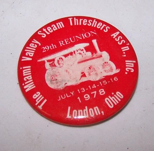 The Miami Valley Steam Threashers Association Show 1978 Pinback Londres Ohio - Imagen 1 de 2
