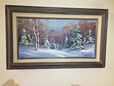 Ann McFarren Large Oil On Canvas Winter In Nature Painting Signed- Prof. Framed! - Image 1 of 4