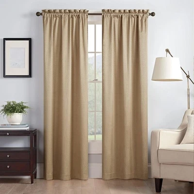 Lot of 2 Packs Eclipse 100% Blackout Curtains One Rod Pocket Panel in Gold NEW - Image 1 of 4