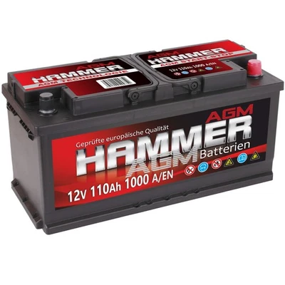 AGM Autobatterie 12V 110Ah 1000 A EN Hammer Start Stop Automatik - Bild 1 von 4