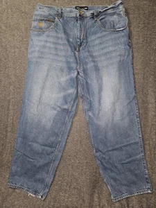 Vintage Rocawear Baggy Jeans Herren 44x32 Blau High Rise Y2K Hip Hop - Bild 1 von 11