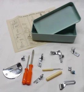 VTG Brother Janome New Home Low Shank feet, & Accessories in Original Case - Picture 1 of 9