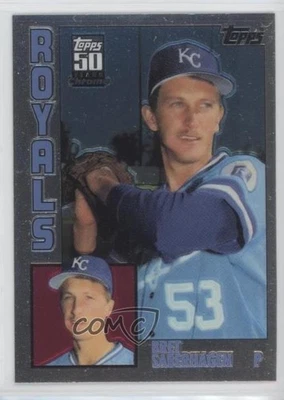 2001 Topps Traded & Rookies 50 Years Topps Reprint Chrome Bret Saberhagen #T110 - Image 1 of 2