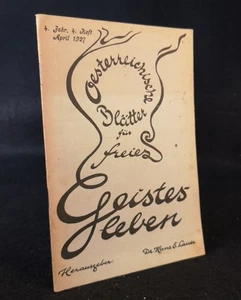 Österreichische Blätter für freies Geistesleben. 4. Jahr. Heft 4. April 1927. La - Bild 1 von 1