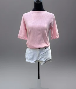 1940s Deadstock Women RIBBED PINK Top/made japan.medium - Picture 1 of 8