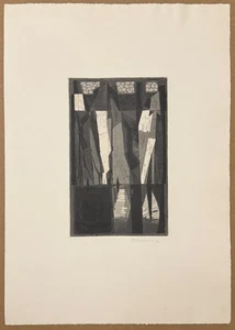 Paul Ohnsorge, Räumliche Gestaltung, Radierung auf Bütten, 1961, handsigniert - Bild 1 von 4