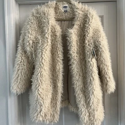 ¡¡NUEVO CON ETIQUETAS!! Chaqueta Abrigo Shaggy Bohemio Mujer’s Mediana Crema Cierre de Botones Foto 1 de 4