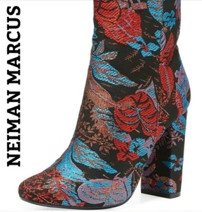 NEIMAN MARCUS Bucasia Floral Brocade Booties 6B - Picture 1 of 7