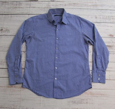 Zachary Prell Purple White Black Check Striped Casual Button Collared Shirt Med - Image 1 of 4