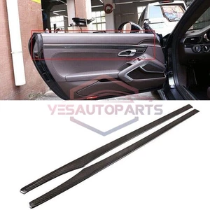 Carbon Inner Door Panel Trim Strips For 718 911 Porsche Boxster Cayman GT3 Turbo - Picture 1 of 10