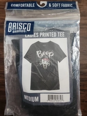 Brisco Brands Ladies Printed Tee Betty Boop Black Medium New Women's M  Foto 1 de 3