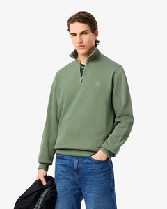LACOSTE UOMO FELPA 1/2 ZIP COTONE art. SH1927 - 3 colori NERO, BLU e VERDE - Picture 1 of 26