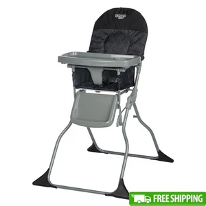 Foldable High Chair Portable Wipeable Seat Adjustable Tray Travel Ready New - Picture 1 of 22