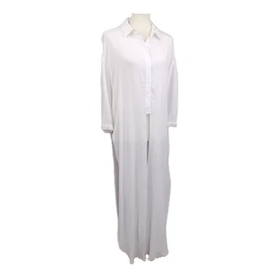 MAAC London White Tides Duster Top Long Length Button Front 3/4 Sleeve Small - Picture 1 of 10