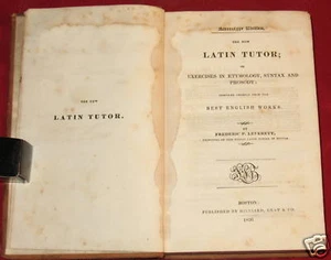 The New Latin Tutor - Frederic Leverett - 1836 (A-2) - Picture 1 of 1