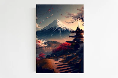Wanddeko Japan - Japanische Landschaft, Malerei V3 - Poster - Bild 1 von 3