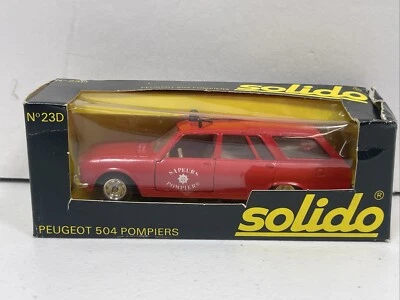SOLIDO #23D PEUGEOT STATION WAGON 504 SAPEURS POMPIERS NUEVO EN CAJA Foto 1 de 4