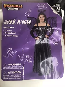 Dark Angel Youth Costume With Headband , 1 Pair Of Wings Size 8-10 - Picture 1 of 12