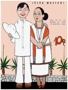 1614 Viva Mejico! Mexican couple quality Poster.Traditional Decoration wall Art - Picture 1 of 1