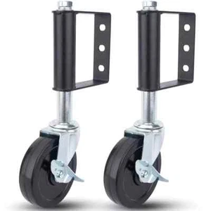 2 Pack Gate Wheels for Wooden Gate, Heavy Duty Gate Wheel 4 Inch Spring Loaded G - Picture 1 of 7