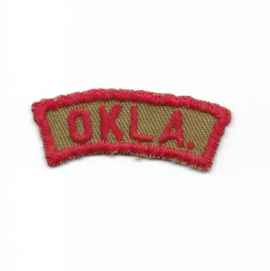Oklahoma OKLA. 1942-1946 War Cloth TRS Tan and Red State Strip Boy Scouts BSA CG - Picture 1 of 2