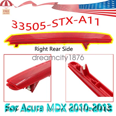 33505-STX-A11 apto para Acura MDX 2010-2013 lado derecho reflector parachoques moldura Foto 1 de 4