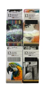 SKETCHING PENCILS Drawing Tones Shades Artist Graded Studio Watercolour 12pks - Picture 1 of 60