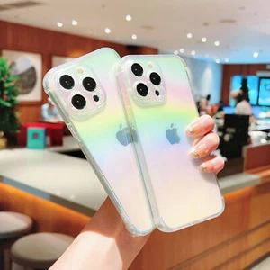 For iPhone 16 15 Pro Max 14 13 12 11 Coloful Iridescent Clear Shockproof Case - Picture 1 of 7