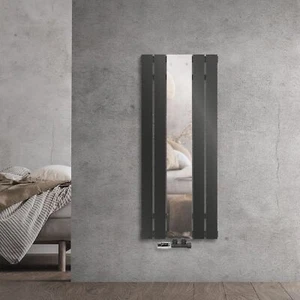 Espejo radiador conexión central antracita conexión de pared 450x1200mm - Imagen 1 de 10