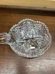 2 ABP Brillant 7X3" geschliffene Kristall Windelschalen groß 6 Pt. Auffälliger Stern selten & verziert - Bild 1 von 7