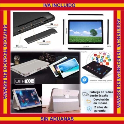 10,1 Tablet WITHTECH , 3G, OCTA CORE, 6 GB RAM 64 ROM DUAL SIM NEGRA CON FUNDA  - Imagen 1 de 4