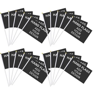 Bagetu Custom Hand Flag Personalized Small Mini Flags Printing with Sticks Poles - Picture 1 of 36