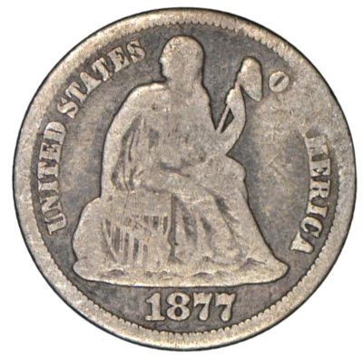 1877 Seated Liberty Dime ~ Good Details - Image 1 of 2