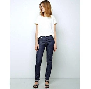A.P.C. Petit New Standard Jeans Womens 28P Blue Japanese Selvedge Straight Slim - Picture 1 of 11