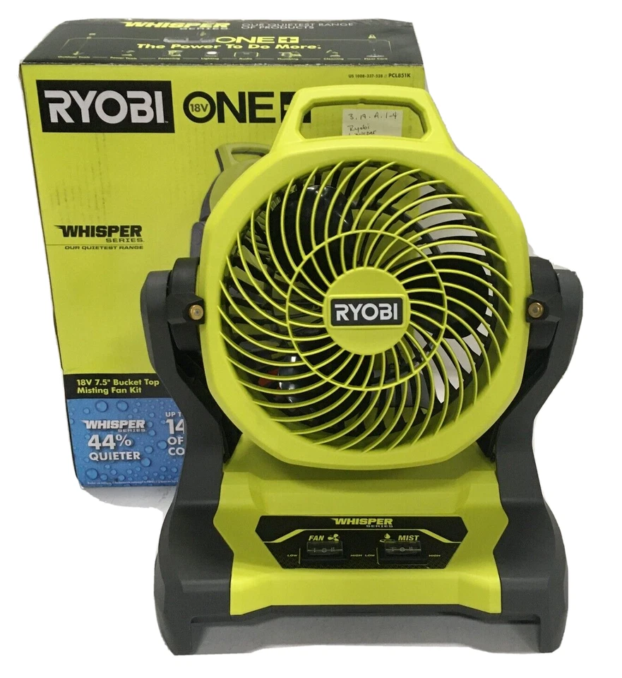 Ryobi PCL851K 18V 7.5" Misting Fan Kit