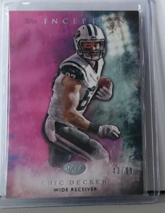 2015 TOPPS INCEPTION ERIC DECKER /99 #10 JETS MSK - Picture 1 of 2