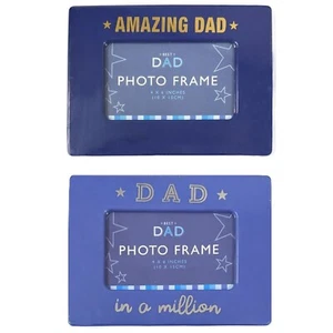 PICTURE FRAME FATHERS DAY Foiled Photo Best Daddy Grandad Birthday Xmas Gifts UK - Picture 1 of 8