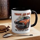 Vintage Car Mug, Classic Muscle Car Coffee Cup, Torque And Brew Perfect Combo