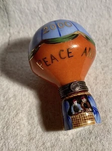Limoges peint mein Schmuckkästchen Peace Heißluftballon Frankreich Sammlerstück NEU  - Bild 1 von 7