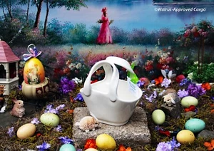 CESTA DE PASCUA CERÁMICA GRANERO DE CERÁMICA - NUEVA EN CAJA - ¡OBTÉN UN VERDADERO MANEJO EN LA DECORACIÓN DE PRIMAVERA! - Imagen 1 de 10
