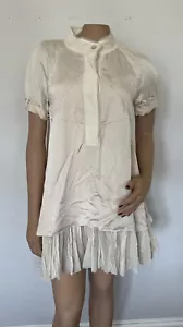 Donna Karan Pleat Bottom Short Sleeve Combo Tunic Dress Size 8 Vintage Satin NWT - Picture 1 of 9