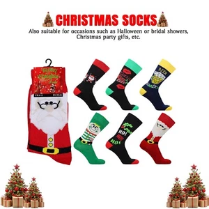 Calcetines de Navidad para Hombres Papá Noel Diseño de Navidad Invierno Cálidos Algodón Novedad 6-11 - Imagen 1 de 3