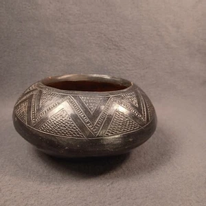 Zulu Beer Pot Umancisha Africa Steel Gray Glaze 3x5.5. - Picture 1 of 17