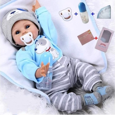 22" Reborn Dolls Baby Vinyl Silicone Handmade Realistic Newborn Doll Xmas Gift - Image 1 of 4