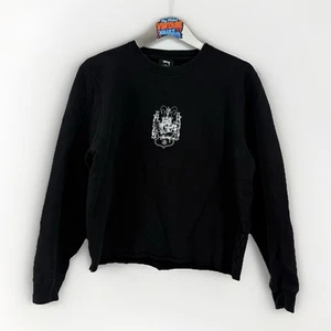 Stüssy Sweatshirt "True to This" doppelseitige Grafik schwarz Rundhalsausschnitt S Y2K Passform - Bild 1 von 9